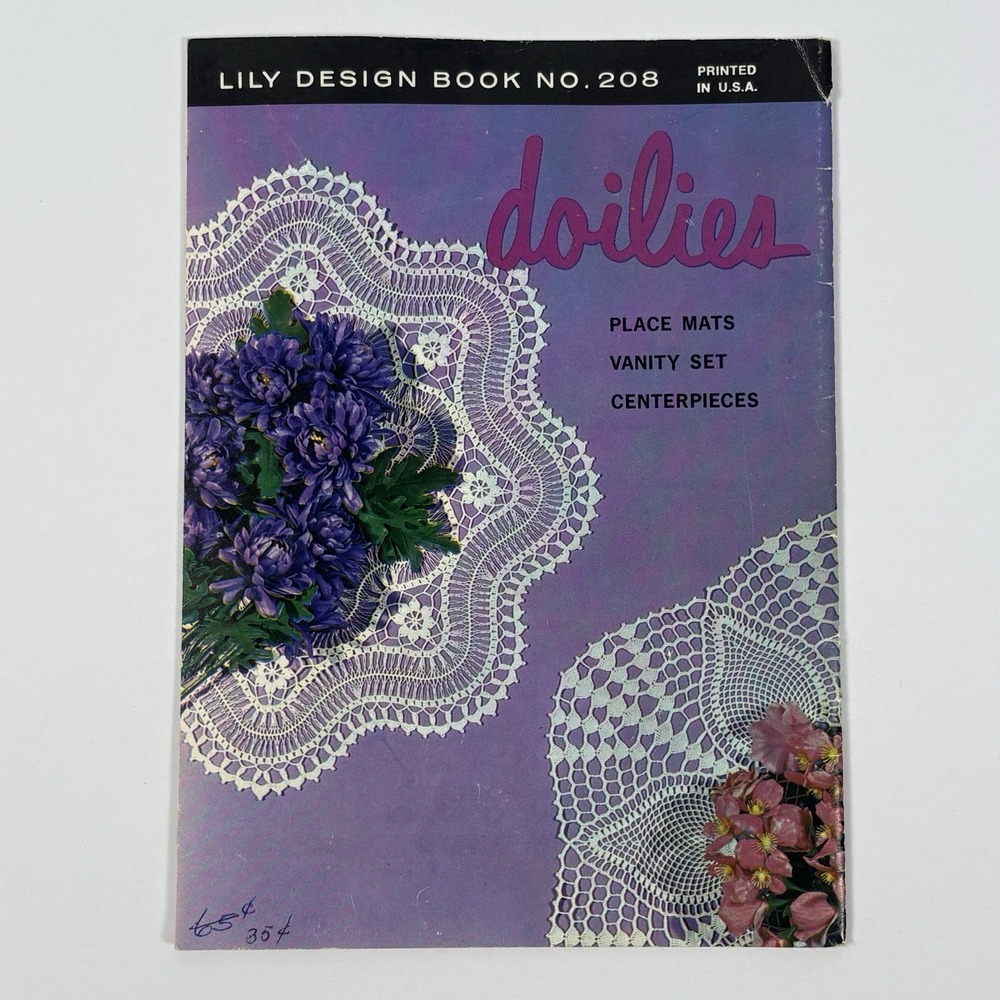 Vintage Lily Design Book Doilies Crochet Pattern Booklet No. 208 HTF Rare - Picture 9 of 9